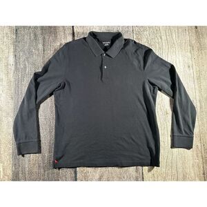 UNTUCKit Avignon Black Polo Shirt Mens Size XL Long Sleeve Cotton Work Casual